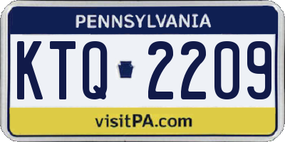 PA license plate KTQ2209