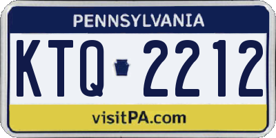 PA license plate KTQ2212