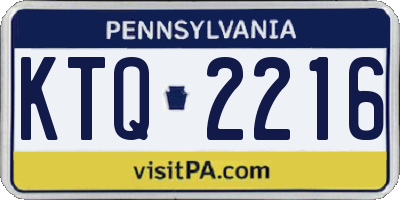 PA license plate KTQ2216