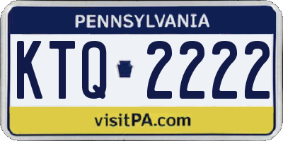 PA license plate KTQ2222