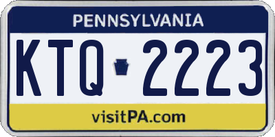 PA license plate KTQ2223