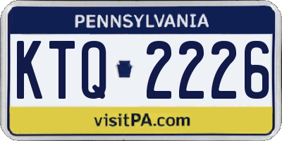 PA license plate KTQ2226