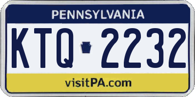 PA license plate KTQ2232