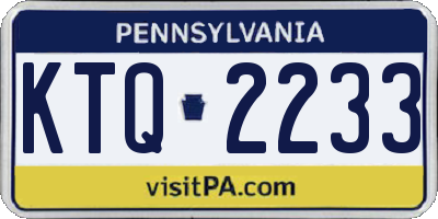 PA license plate KTQ2233