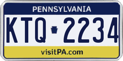 PA license plate KTQ2234