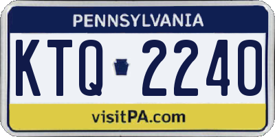 PA license plate KTQ2240