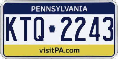 PA license plate KTQ2243