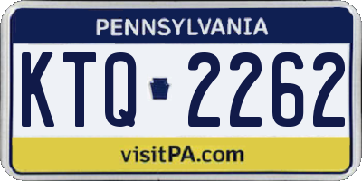 PA license plate KTQ2262