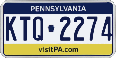 PA license plate KTQ2274