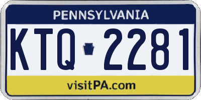 PA license plate KTQ2281