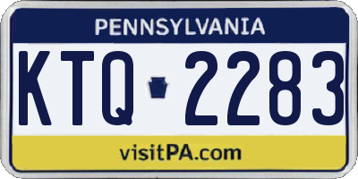 PA license plate KTQ2283