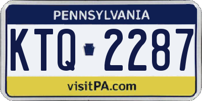 PA license plate KTQ2287