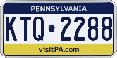 PA license plate KTQ2288