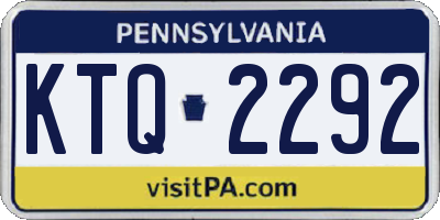 PA license plate KTQ2292