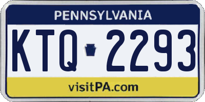 PA license plate KTQ2293