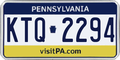 PA license plate KTQ2294