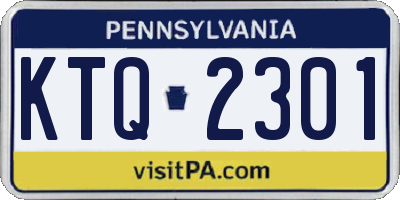 PA license plate KTQ2301