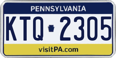 PA license plate KTQ2305