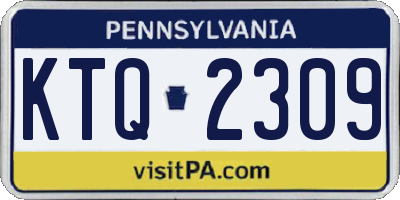 PA license plate KTQ2309