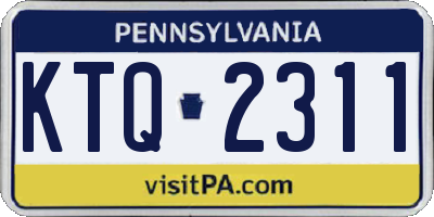 PA license plate KTQ2311