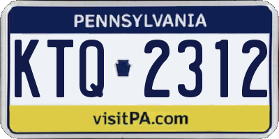 PA license plate KTQ2312