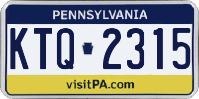 PA license plate KTQ2315
