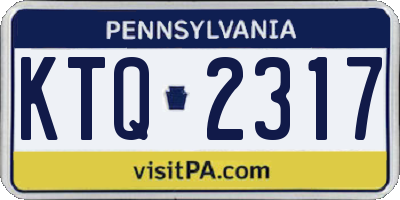 PA license plate KTQ2317