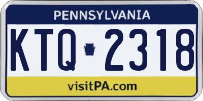 PA license plate KTQ2318