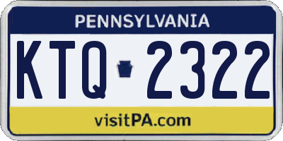 PA license plate KTQ2322