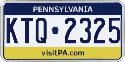 PA license plate KTQ2325