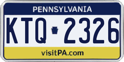 PA license plate KTQ2326