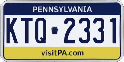 PA license plate KTQ2331