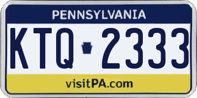 PA license plate KTQ2333