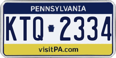 PA license plate KTQ2334
