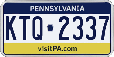 PA license plate KTQ2337