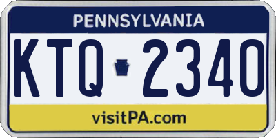 PA license plate KTQ2340