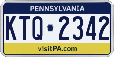PA license plate KTQ2342