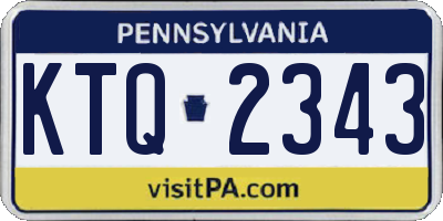 PA license plate KTQ2343