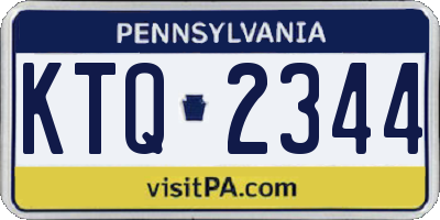PA license plate KTQ2344