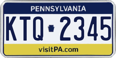 PA license plate KTQ2345