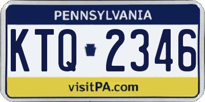 PA license plate KTQ2346