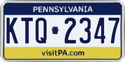 PA license plate KTQ2347