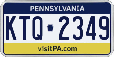 PA license plate KTQ2349