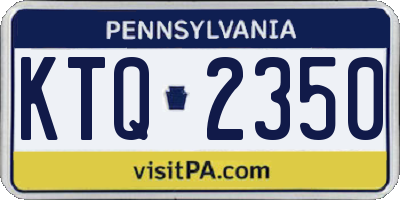 PA license plate KTQ2350