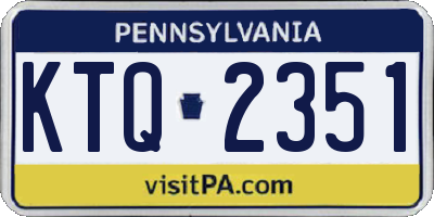 PA license plate KTQ2351