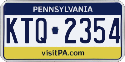 PA license plate KTQ2354