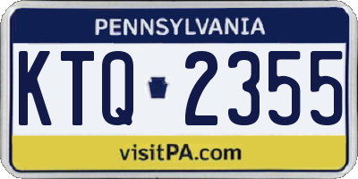 PA license plate KTQ2355