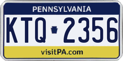 PA license plate KTQ2356