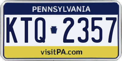PA license plate KTQ2357