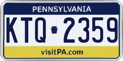 PA license plate KTQ2359